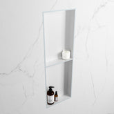 MONDIAZ EASY Nis 149,5x29,5cm in solid surface kleur Clay | Talc. 2 vakken geschikt voor in- of opbouw